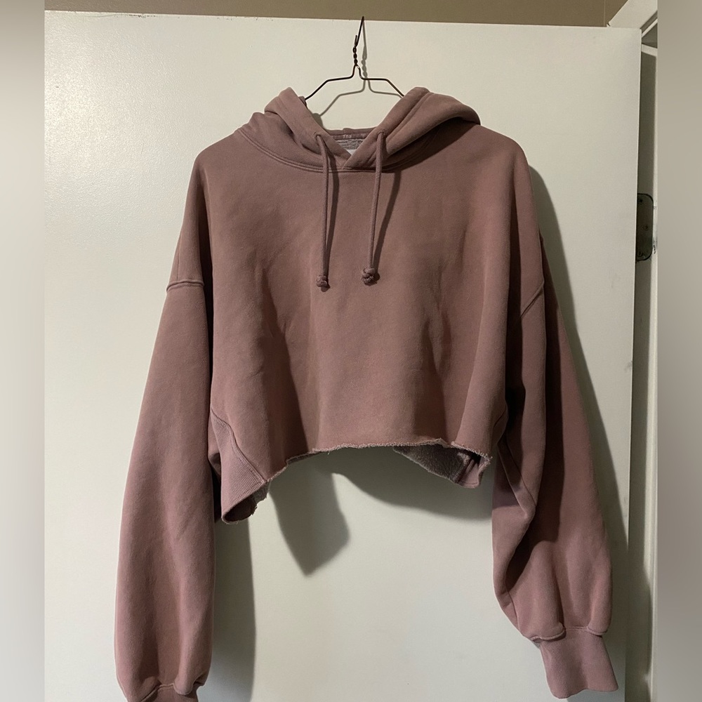 Tna cozy fleece cropped hoodie